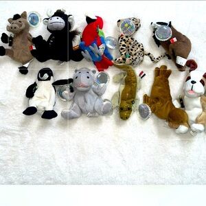 Lot of 10 Coca Cola International Bean Bag Beanies Plush Animals 1999